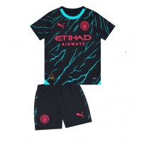 Billiga Manchester City Barnkläder Tredje fotbollskläder till baby 2023-24 Kortärmad (+ Korta byxor)